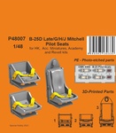 B-25D Late/G/H/J Mitchell Pilot Seats 1/48 / for HK,  Acc. Miniatures, Academy and Revell kits